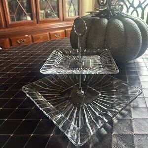 Elegant Two-Tier Glass Serving Tray